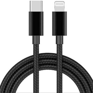 6 ft Non-MFI USB Type C To Lightning Cable (AmpSentrix) (Matrix) (Black)