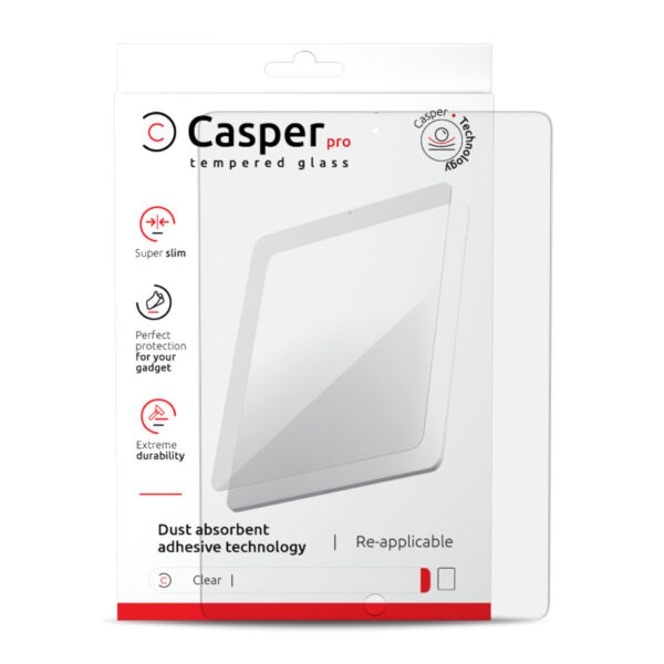 CASPER PRO TEMPERED GLASS COMPATIBLE FOR IPAD PRO 11" 1ST GEN / PRO 11" 2ND GEN / PRO 11" 3RD GEN / PRO 11" 4TH 202 / AIR 4 / AIR 5 (RETAIL PACK) (CLEAR)