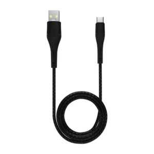 6 ft USB Type C To USB Type A Cable (AmpSentrix) (Alpha) (Black)