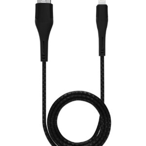 3 ft Non-MFI Lightning To USB Type C Cable (AmpSentrix) (Matrix) (Black)